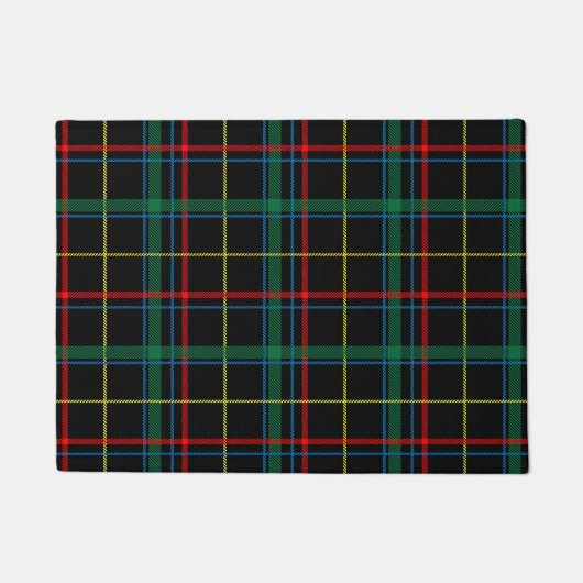 Kariertes Tartan-Muster, grün und rot, Fußmatte (Vorderseite)