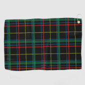 Kariertes Tartan-Muster, grün und rot, Golfhandtuch (Horizontal)