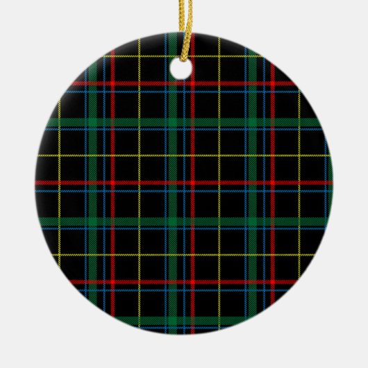Kariertes Tartan-Muster, grün und rot, Keramik Ornament (Vorne)