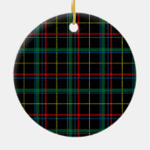 Kariertes Tartan-Muster, grün und rot, Keramik Ornament (Hinten)