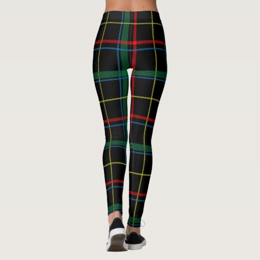 Kariertes Tartan-Muster, grün und rot, Leggings (Rückseite)