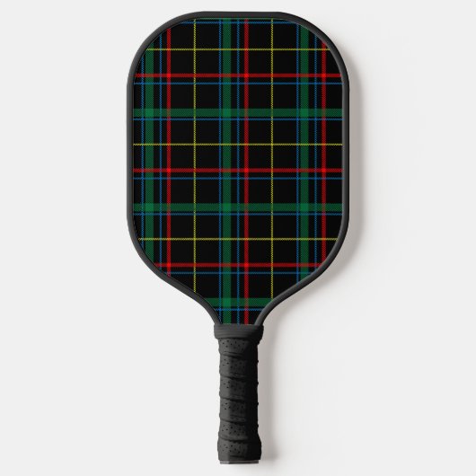 Kariertes Tartan-Muster, grün und rot, Pickleball Schläger (Vorderseite)