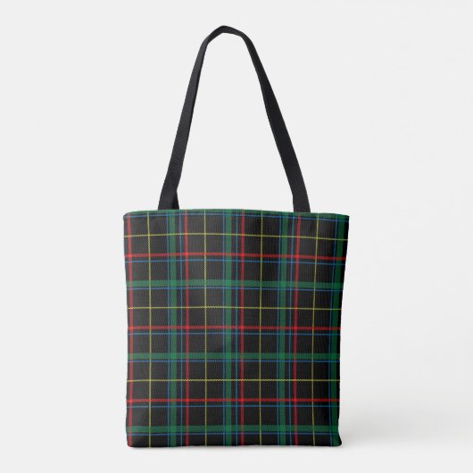 Kariertes Tartan-Muster, grün und rot, Tasche (Rückseite)