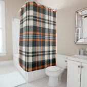 Kariertes Tartan-Muster Herbst in Schwarz, Orange, Duschvorhang (Beispiel)