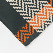 Kariertes Tartan-Muster Herbst in Schwarz, Orange, Fleecedecke (Ecke)