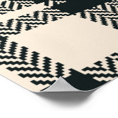 Kariertes Tartan-Muster Herbst in Schwarz, Orange, Poster (Ecke)