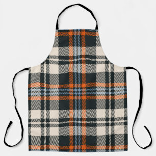 Kariertes Tartan-Muster Herbst in Schwarz, Orange, Schürze