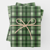 Kariertes Tartan-Muster in Grün und Schwarz Geschenkpapier Set (Beispiel)