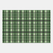 Kariertes Tartan-Muster in Grün und Schwarz Geschenkpapier Set (Vorderseite)