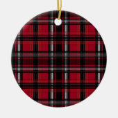 Kariertes Tartan-Muster in Rot und Schwarz Keramik Ornament (Vorne)