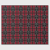 Kariertes Tartan-Muster in Rot und Schwarz mit Tex Geschenkpapier (Flach)