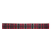 Kariertes Tartan-Muster in Rot und Schwarz Satinband (Vorderseite)