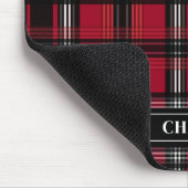 Kariertes Tartan-Muster in Rot und Schwarz und Ind Mousepad (Ecke)