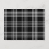 Kariertes Tartan-Muster in Schwarzweiß Postkarte (Vorderseite)