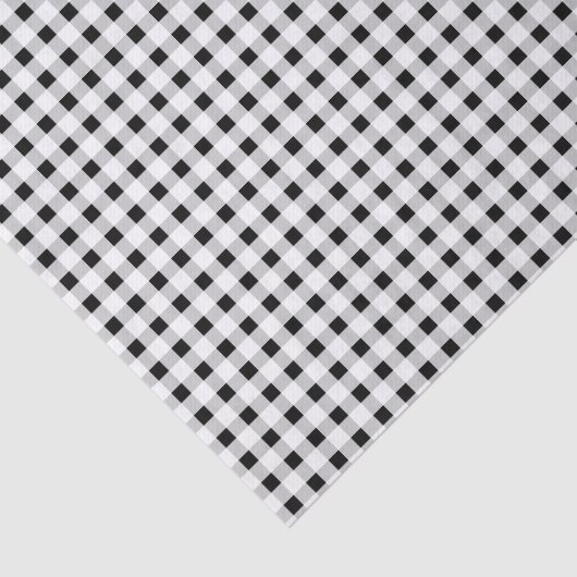 Kariertes Tartan-Muster in Schwarzweiß Seidenpapier (Ausschnitt)