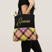 Kariertes Tartan, Personalisierter Name Tasche (Von Nahem)