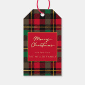 Kariertes Tartan Rotes Grün Geschenkanhänger (Vorderseite)