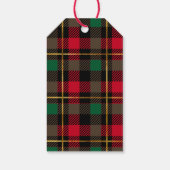 Kariertes Tartan Rotes Grün Geschenkanhänger (Rückseite)