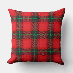 Kariertes Tartan Rotes Schwarzes Muster Kissen