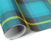 Kariertes Tartan schottisches Muster Blau-Gelb-Sch Geschenkpapier (Rolleneckpunkt)