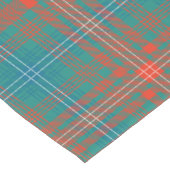 Kariertes Tartan Türkis Orange Kurzer Tischläufer (Ecke)