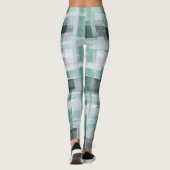 Kariertes Tartgrün mit Monogramm Leggings (Rückseite)