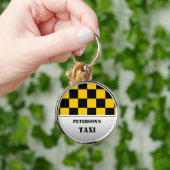 Kariertes Taximonogramm Schlüsselanhänger (Hand)