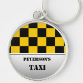 Kariertes Taximonogramm Schlüsselanhänger (Vorne)