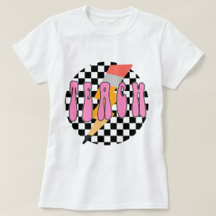 Kariertes Teach , Retro Bleistift Lehrer-Shirt,Neo T-Shirt