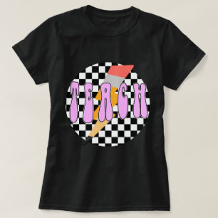 Kariertes Teach , Retro Bleistift Lehrerhemd,Neon T-Shirt