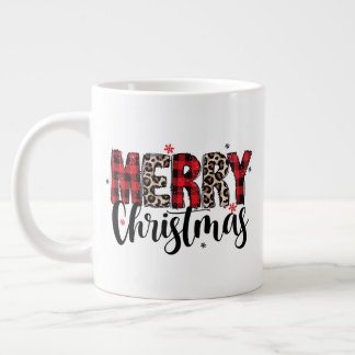 Kariertes Tierdruck-Spezialbecher Jumbo-Tasse