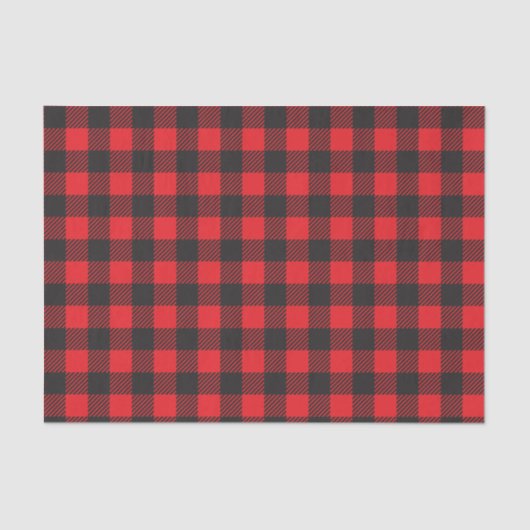 Kariertes Tissue Paper mit rotem und schwarzem Buf Seidenpapier (Vorderseite)