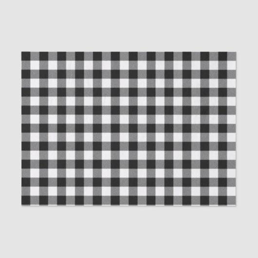 Kariertes Tissue Paper mit Schwarz-Weiß-Büffel Seidenpapier (Vorderseite)