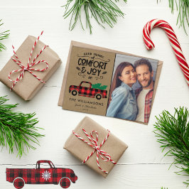 Kariertes Truck-Foto "Black and Red Buffalo" Weihn Postkarte