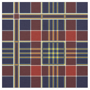 Kariertes Tuch, Rot und Ozean (Tartan) Stoff