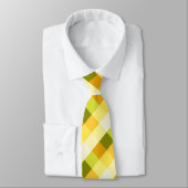 Kariertes und Monogramm gelbes und grünes Büffel Krawatte (Gebunden)