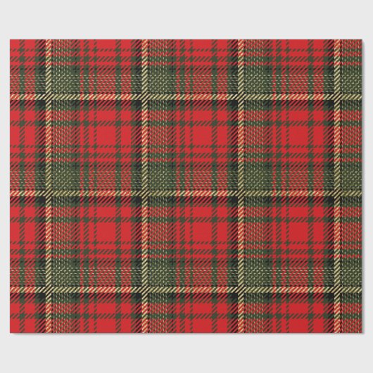 Kariertes Urlaubspapier mit rotem und grünem Tarta Geschenkpapier (Flach)