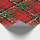 Kariertes Urlaubspapier mit rotem und grünem Tarta Geschenkpapier (Ecke)