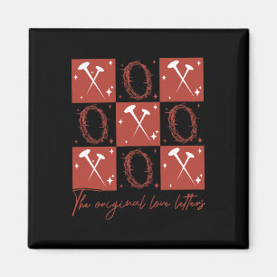 Kariertes Valentinsgeschenk mit lustigem X O für P Magnet