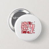 Kariertes Valentinsgruß Cute Six Seven 6 7 Meme Te Button (Vorne & Hinten)