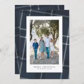 Kariertes vertikales Foto Feiertagskarte (Vorne/Hinten)