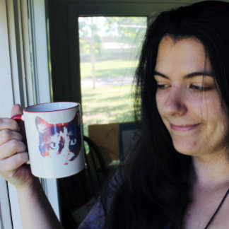 Kariertes Vintages Kätzchen Tasse