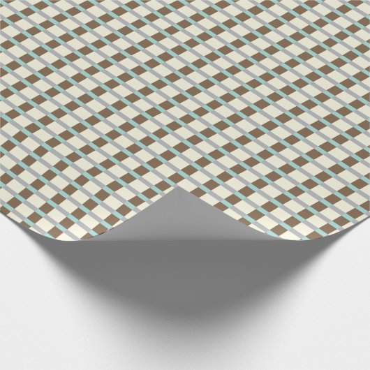 Kariertes Wald- und Algenpapier Geschenkpapier (Ecke)