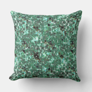 Kariertes Waldmosaik in mintgrün, Rauheit Kissen