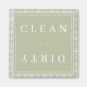 Kariertes Waschbecken Grün oder Geschirrspüler Magnet (Vorne)