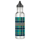 Kariertes Wasser Flasche Blau und Orange Edelstahlflasche (Links)