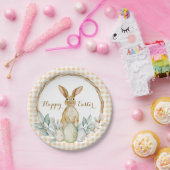 Kariertes Wasserfarben Blumenreath Frost Ostern Pappteller (Party)