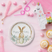 Kariertes Wasserfarben Blumenreath Frost Ostern Pappteller (Party)