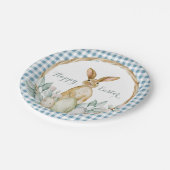 Kariertes Wasserfarben Blumenreath Frost Ostern Pappteller (Schrägansicht)