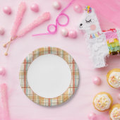 Kariertes Wasserfarbmuster im rustikalen Herbst Pappteller (Party)